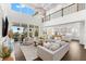 Bright, open-concept living room with high ceilings, large windows, and stylish furnishings at 885 Seaview Cir # 20, Crystal Beach, FL 34681