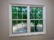 Double hung window with large tree view and white trim at 1020 85Th N Ave # 222, St Petersburg, FL 33702