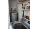 Convenient laundry area with a washer, hot water heater and storage shelves at 1290 Gulf Blvd # 1701, Clearwater Beach, FL 33767
