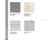 Selection of interior finishes: carpet, floor tiles, shaker cabinets, and Blanco Sand granite countertops at 13261 Tropical Breeze Way, Hudson, FL 34669