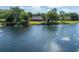 This is a scenic view of a property with a backdrop of a tranquil lake, complemented by verdant landscape at 13906 Captains Reef Ct, Tampa, FL 33624