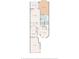 This is the first floor plan, featuring a kitchen, living room, dining area, garage, and primary bedroom at 1486 Mahogany Ln # 703, Palm Harbor, FL 34683