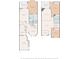 Complete home floor plan showing main level and upper level room layouts and dimensions at 1486 Mahogany Ln # 703, Palm Harbor, FL 34683