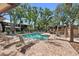 Community pool with brick paved patio, lounge chairs, and lush trees in a well-maintained neighborhood at 1486 Mahogany Ln # 703, Palm Harbor, FL 34683