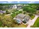 Gorgeous aerial view showcases the home with a pool and lake views at 18929 Crescent Rd, Odessa, FL 33556