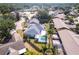 Beautiful aerial view of the home showcasing the backyard pool and screened-in patio at 4822 Hamlets Grove Dr, Sarasota, FL 34235