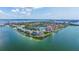 Beautiful aerial view of waterfront condos and a community on a sunny day with blue skies at 6287 Bahia Del Mar Cir # 801, St Petersburg, FL 33715