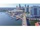 Scenic aerial view of the city buildings, water, and many docked boats at 700 S Harbour Island Blvd # 342, Tampa, FL 33602