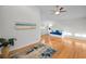 Cozy living room with hardwood floors and a neutral palette at 833 Lakeside Ter, Palm Harbor, FL 34683