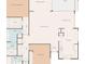 Detailed floor plan highlighting the layout of a home with bedrooms, bathrooms, living area, and kitchen at 1015 S Pointe Alexis Dr, Tarpon Springs, FL 34689