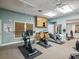 Exercise room with stationary bikes and exercise equipment with mirrored wall at 1015 S Pointe Alexis Dr, Tarpon Springs, FL 34689