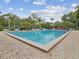 Large, inviting pool surrounded by lounge chairs, umbrellas, and tropical landscaping at 1015 S Pointe Alexis Dr, Tarpon Springs, FL 34689