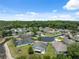 Aerial view showcasing homes with well-manicured lawns and scenic water features at 11220 Godwit Ct, New Port Richey, FL 34654