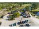 Aerial view of the clubhouse near the golf course at 11220 Godwit Ct, New Port Richey, FL 34654