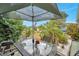 Relaxing backyard patio with a dining table under a shade umbrella at 12790 118Th St, Seminole, FL 33778