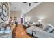 Open concept living room with hardwood floors and comfortable seating at 1747 Wood Brook St, Tarpon Springs, FL 34689
