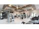 Community gym with various machines, weights, ceiling fans and neutral color palette at 31354 Cabana Rye Ave, San Antonio, FL 33576