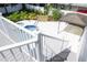 Backyard pool with white deck and canopy at 320 Crosswinds Dr, Palm Harbor, FL 34683