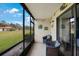 Cozy screened patio with comfortable seating overlooking a lush green lawn at 404 Hammock Pine Blvd # 404, Clearwater, FL 33761