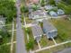 Bird's eye view of neighborhood showcasing street layout, houses, garages, and yard space at 444 49Th N St, St Petersburg, FL 33710