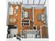 Spacious two-bedroom floor plan featuring a kitchen, two bathrooms, and a living area at 4805 Alt 19 # 421, Palm Harbor, FL 34683