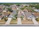Aerial view of a quiet neighborhood showcasing well-maintained homes and manicured lawns at 518 Royal Ridge St, Valrico, FL 33594