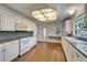 Kitchen featuring white cabinets, granite countertops, and modern appliances at 5603 Palmetto Rd, New Port Richey, FL 34652