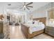 Open-concept layout connecting the living area to the bedroom, blending comfort and style in a single space at 5610 N River Shore Dr, Tampa, FL 33603