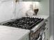Close-up of a professional-grade gas range and oven with stainless steel accents at 5865 Creek Ridge Rd, Brooksville, FL 34601