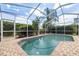 A screened-in pool and patio area surrounded by lush landscaping and a tranquil atmosphere at 7903 Lake Placid Ln, Trinity, FL 34655