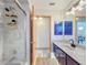 Clean bathroom with a shower/tub combo, a vanity sink, and modern fixtures at 8127 Tarsier Ave, New Port Richey, FL 34653