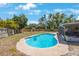 Backyard with a refreshing pool, lush lawn, and cozy covered patio, perfect for outdoor enjoyment at 1159 19Th Sw Ave, Largo, FL 33778