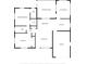 Open-concept floor plan showcasing the primary bedroom, kitchen, living room, screened porch, and two bathrooms at 1408 Dartmouth Dr, Holiday, FL 34691
