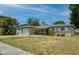 Charming single-story home with a well-maintained lawn, complemented by lush trees and tropical landscaping at 211 80Th N Ave, St Petersburg, FL 33702