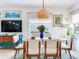 Bright dining area with a glass table, stylish lighting, and large windows at 246 22Nd Ne Ave, St Petersburg, FL 33704