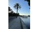 Scenic waterfront view with a line of palm trees and a dock along a sidewalk at 246 22Nd Ne Ave, St Petersburg, FL 33704