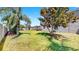 Serene backyard with lush green lawn, mature trees, and plenty of space to enjoy at 2517 Cumberland Cliff Dr, Ruskin, FL 33570
