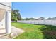 Well-maintained backyard with lush green grass and privacy fence at 2675 Firestone Dr, Clearwater, FL 33761