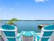 Relax and enjoy the water view from these Adirondack chairs and cozy side table at 326 176Th Avenue Cir, Redington Shores, FL 33708