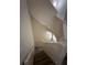 Carpeted staircase with white railings leading up to a window at 3260 Haviland Ct # 202, Palm Harbor, FL 34684