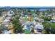 Aerial view of the home highlights the pool and outdoor spaces at 3801 Huntington Ne St, St Petersburg, FL 33703