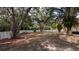 Manicured backyard featuring a lush lawn, tall trees and mature landscaping at 4872 Silverthorne Ct, Oldsmar, FL 34677