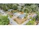 Aerial view of a residential neighborhood; home has detached two car garage and fenced yard at 5101 13Th S Ave, Gulfport, FL 33707