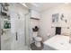 Updated bathroom featuring a stand up shower with glass doors and a modern vanity at 5101 13Th S Ave, Gulfport, FL 33707