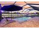 Screened-in pool and spa with sunset view at 5477 Wayfarer Ave, Apollo Beach, FL 33572