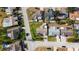 An overhead view shows a quaint single-Gathering home with mature landscaping, a driveway, and a nearby street at 7534 Culberson Dr, Port Richey, FL 34668