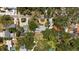 Beautiful aerial view of a home with lush landscaping, circular driveway and street at 8239 26Th N Ave, St Petersburg, FL 33710