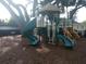 Playground with a jungle gym, slides and swings on a mulch ground cover at 10402 Tulip Field Way, Riverview, FL 33578