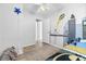 bedroom with ceiling fan and unique Batman decor on the wall at 16107 Dawnview Dr, Tampa, FL 33624