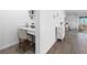 Cozy office nook with built-in desk and cabinet space, perfect for a home office at 17249 Star Banks St, Wimauma, FL 33598
